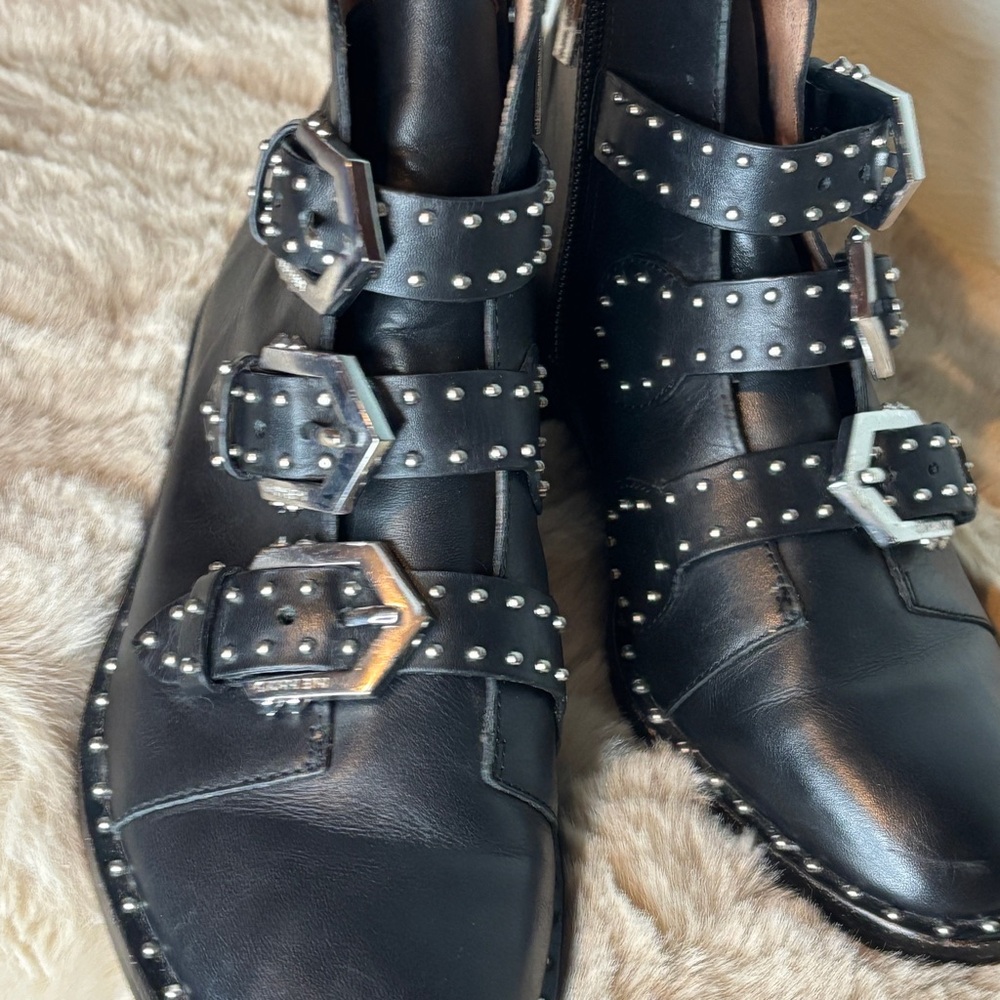 Gianni Rini Studded Booties‎ w/ Buckles Black Size 6 - Picture 12 of 15
